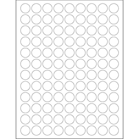 Bondad 0.75 in. White Removable Circle Laser Labels, 10800PK BO2823553